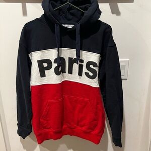 Air de Paris Colorblock Hoodie - Red, White, and Navy Blue